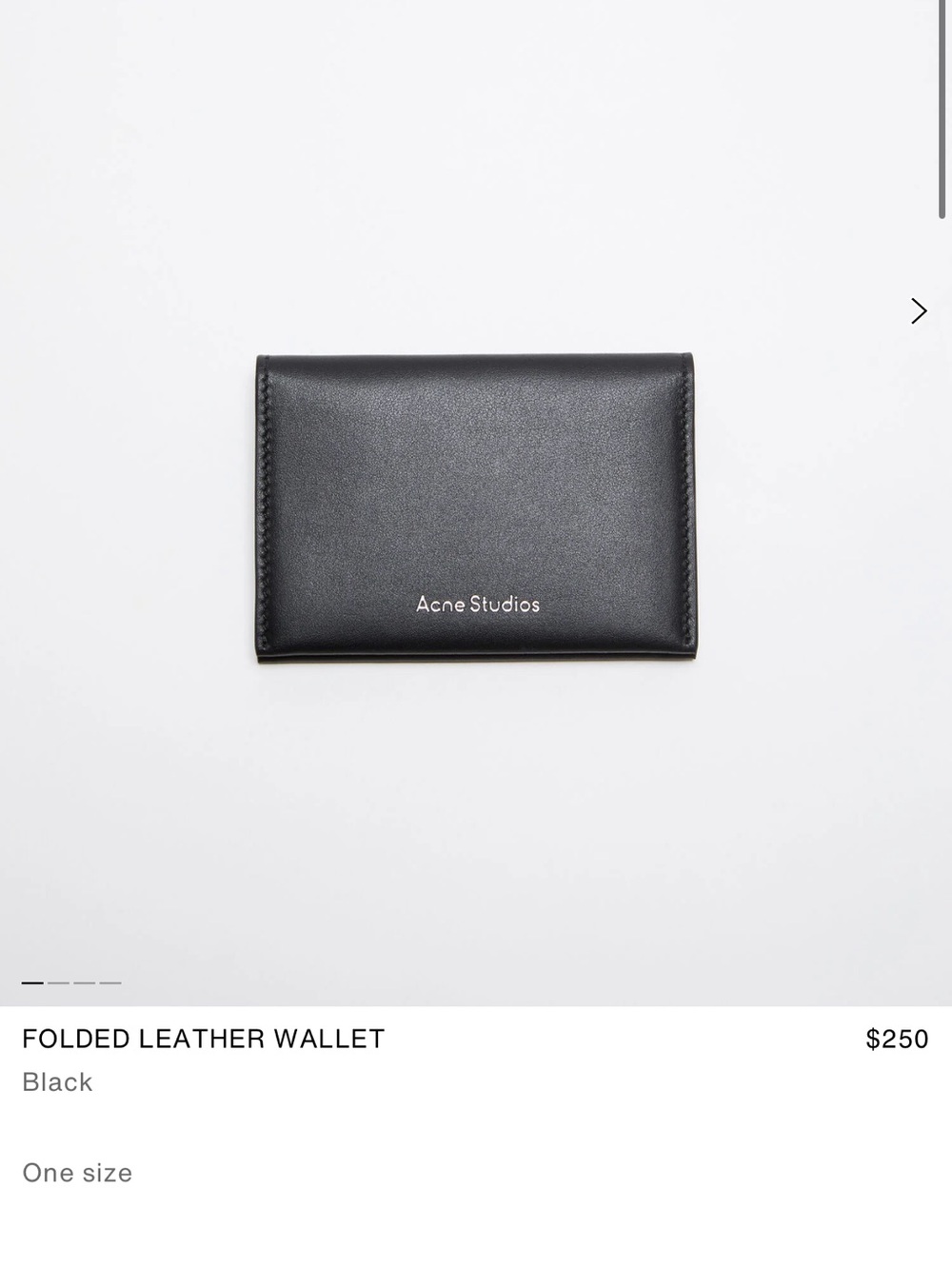 NIB! Acne Studios Black Folded Leather Wallet